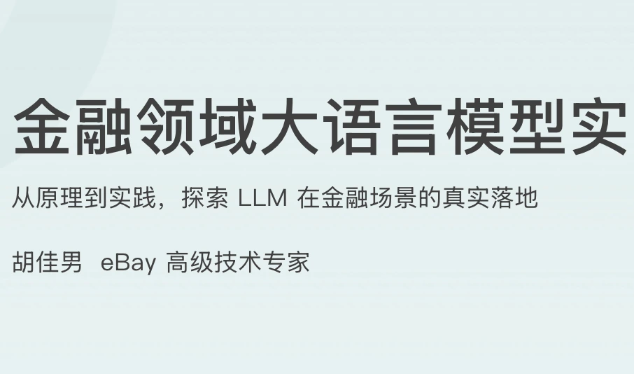 金融领域大语言模型实战