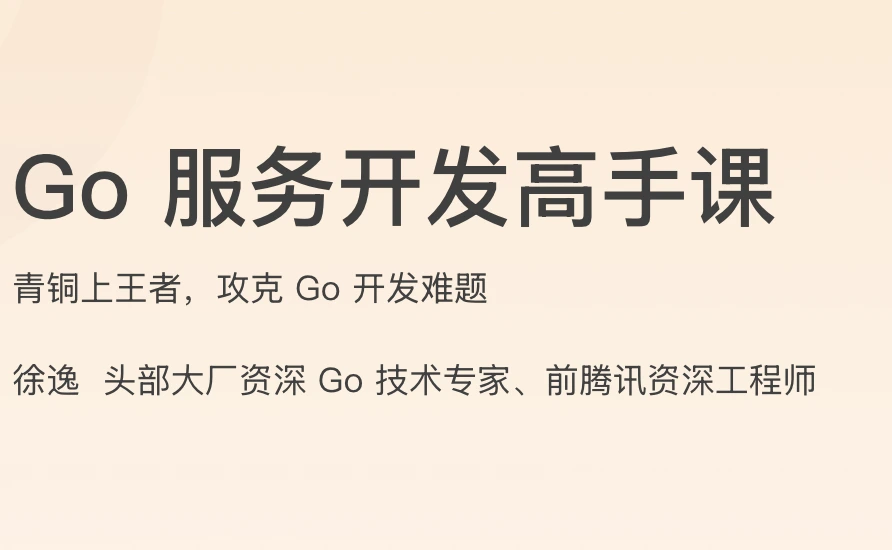 Go服务开发高手课